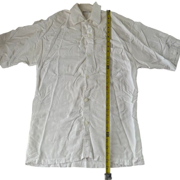 Dharma Trading Co. Short Sleeve Collared Button Up White Pocket Shirt Size Med - Picture 7 of 10
